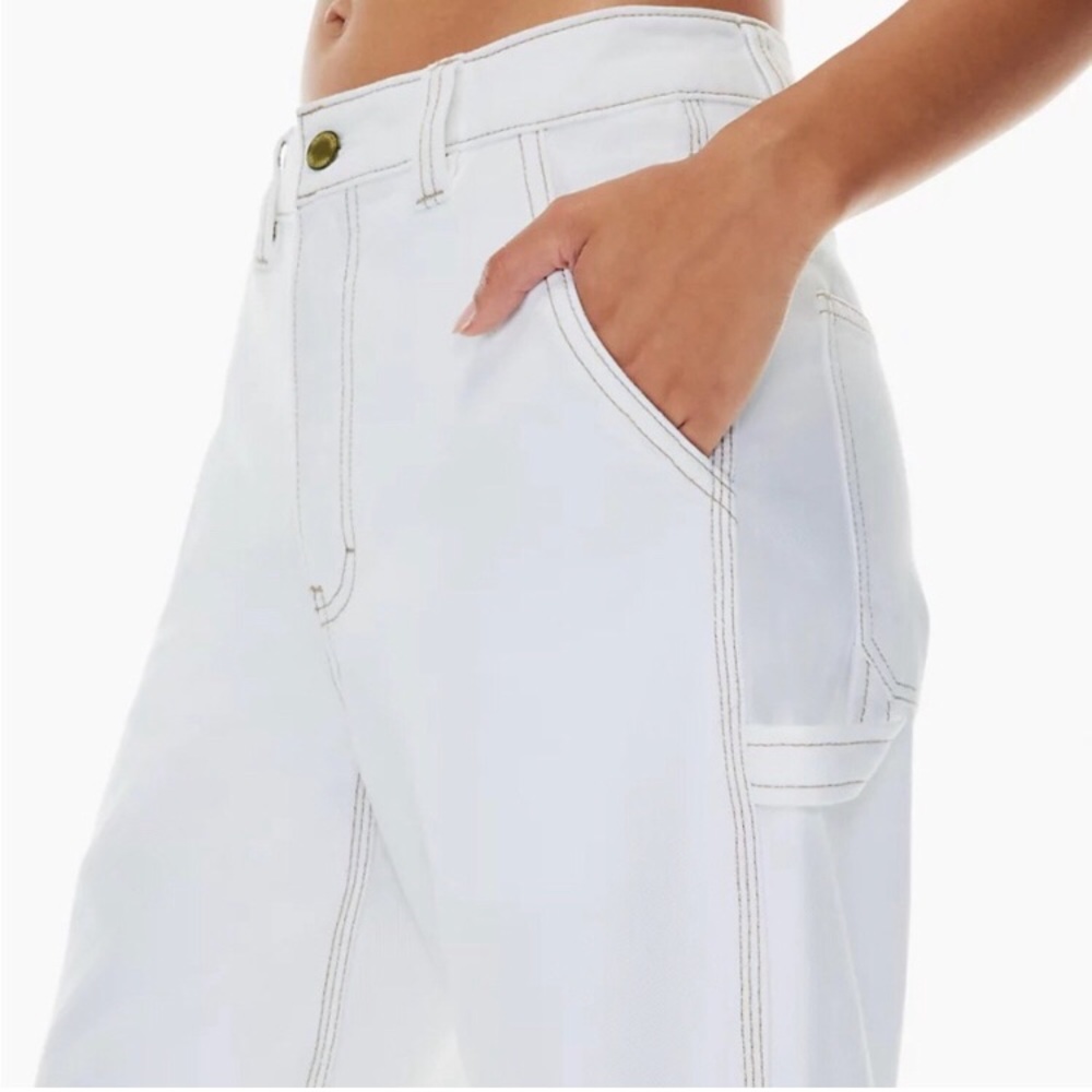 TNA Greenwich pant 8 28L off wht w contrast stitch